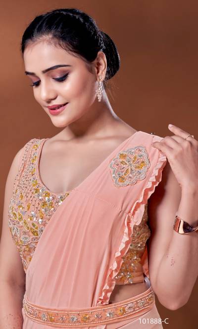 Dn 101888 By Amoha Designer Partywear Readymade Saree Collection